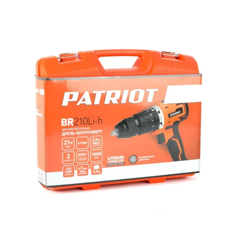 Дрель-шуруповерт аккумуляторная PATRIOT BR 210Li-h серия Professional купить в Надыме