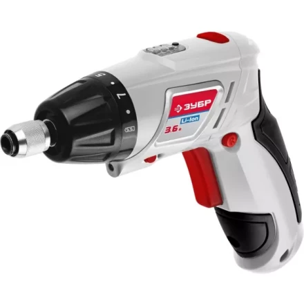 Отвертка аккум ЗУБР реверс,2 полож.корпуса,подсветка,регул. момента,набор из бит и сверл,Литий-ион 1,5 Ач, 3Нм, 3,6В ЗО-3.6-ЛИ купить в Надыме