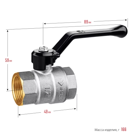 ЗУБР d 1/2, ручка-рычаг, шаровой кран (51322-1/2) купить в Надыме
