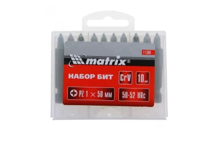 Набор бит Pz1 x 50 мм сталь 45Х 10 штук в пласт. боксе MTX 113869 купить в Надыме