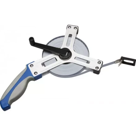 Мерная лента ЗУБР "ЭКСПЕРТ"геодезийная, стальное полотно с нейлоновым покрытием, метал. корпус, двухкомп. рукоятка, 50м 34166-50_z01 купить в Надыме