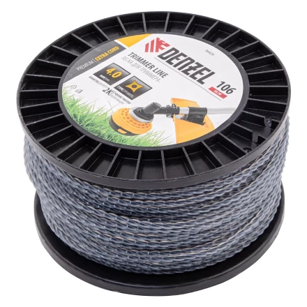 Леска для триммера двухкомпонентная витой квадрат, 4,0мм х 106м, на DIN катушке EXTRA CORD// Denzel 96826 купить в Надыме