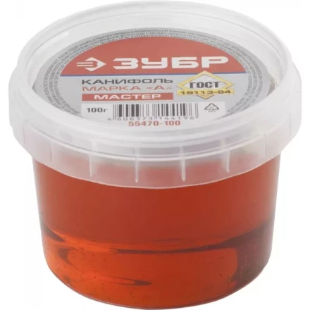 Канифоль ЗУБР для паяльных работ, пластиковая банка, 100г 55470-100 купить в Надыме