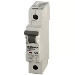 Выключатель автоматический СВЕТОЗАР "ПРЕМИУМ" 1-полюсный, 32 A, "C", откл. сп. 6 кА, 230 / 400 В SV-49021-32-C