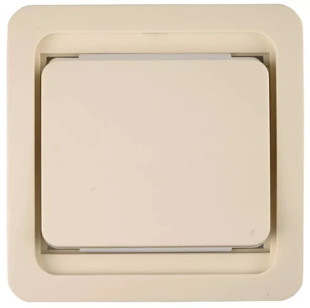 Выключатель СВЕТОЗАР "ГАММА" одноклавишный, без подсветки, цвет бежевый, 10А/~250В SV-54130-B купить в Надыме