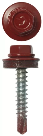 Саморезы ЗУБР "ПРОФЕССИОНАЛ" окраш., RAL 3003 рубин.-красн., для крепл. кров. матер. к дерев. обреш., 4.8х29мм, 2500шт 4-300310-48-029-3003 купить в Надыме