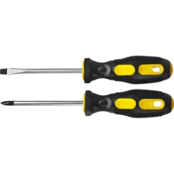 Набор STAYER &quot;MASTER&quot;: Отвертки слесарные, двухкомпонентная рукоятка, магнитный наконечник, 2 / 6мм - 100мм, 2шт 2513-H2_z01