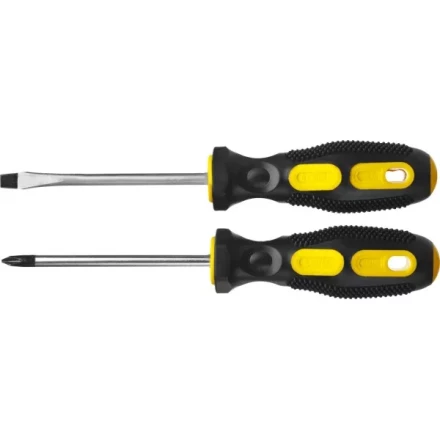 Набор STAYER "MASTER": Отвертки слесарные, двухкомпонентная рукоятка, магнитный наконечник, 2 / 6мм - 100мм, 2шт 2513-H2_z01 купить в Надыме