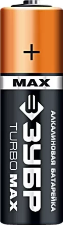 Батарейка ЗУБР "TURBO MAX" щелочная (алкалиновая), тип AA, 1,5В, 4шт на карточке 59206-4C купить в Надыме