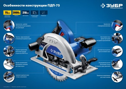 Пила циркулярная ПДП-75 серия ПРОФЕССИОНАЛ купить в Надыме