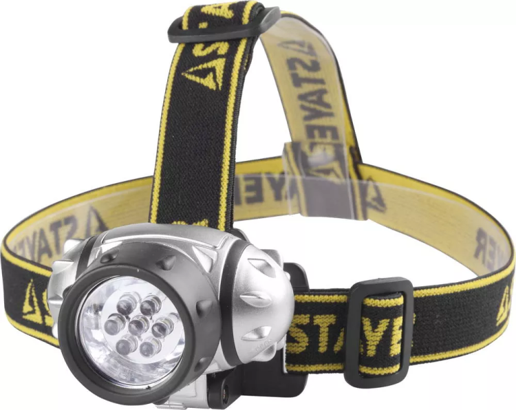 Фонарь STAYER "STANDARD" налобный светодиодный, 7LED, 3 режима, 3ААА 56572 купить в Надыме