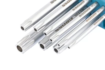 Набор ключей имбусовых TORX-TT T10-T50 удлиненные S2 сатинированные 9 шт Gross 16407 купить в Надыме