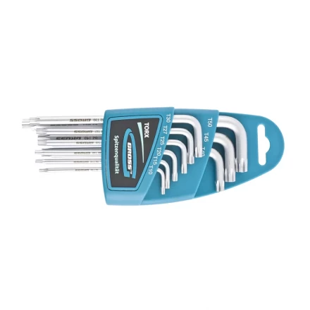 Набор ключей имбусовых TORX-TT T10-T50 удлиненные S2 сатинированные 9 шт Gross 16407 купить в Надыме