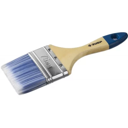 Кисть плоская  ЗУБР "АКВА-МАСТЕР", искусственная щетина, деревянная ручка, 75мм 4-01007-075 купить в Надыме
