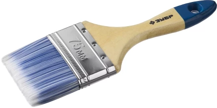 Кисть плоская  ЗУБР "АКВА-МАСТЕР", искусственная щетина, деревянная ручка, 75мм 4-01007-075 купить в Надыме