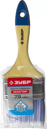 Кисть плоская  ЗУБР "АКВА-МАСТЕР", искусственная щетина, деревянная ручка, 75мм 4-01007-075 купить в Надыме