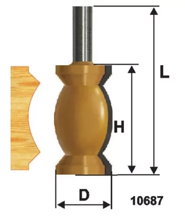 Фреза по дереву кромочная фигурная 32х57 №4 твердосплав ц/хв 12 ЭНКОР 10687 купить в Надыме