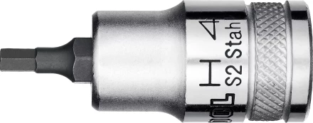 Торцовая бита-головка KRAFTOOL "INDUSTRIE QUALITAT", материал S2, HEX, сатинированная, 1/2", H4 27908-04_z01 купить в Надыме