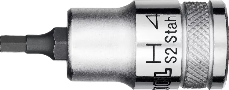 Торцовая бита-головка KRAFTOOL "INDUSTRIE QUALITAT", материал S2, HEX, сатинированная, 1/2", H4 27908-04_z01 купить в Надыме