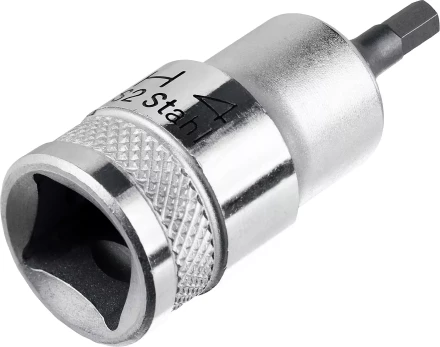 Торцовая бита-головка KRAFTOOL "INDUSTRIE QUALITAT", материал S2, HEX, сатинированная, 1/2", H4 27908-04_z01 купить в Надыме