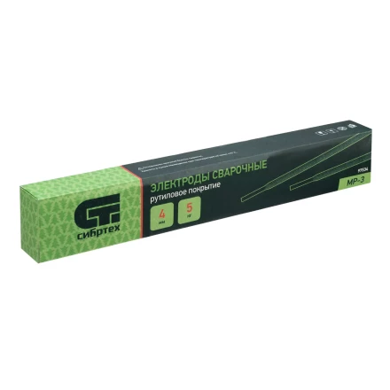Электроды MP-3, диам. 4 мм, 5 кг., рутиловое покрытие Сибртех 97534 купить в Надыме