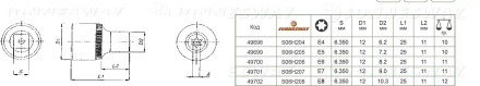Торцевая головка 1/4&quot;DR внешний TORX Е-4 S06H204 Jonnesway 49698 купить в Надыме