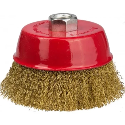 STAYER "PROFESSIONAL". Щетка чашечная для УШМ, витая стальная латунированная проволока 0,3мм, 75ммхМ14 35125-075_z01 купить в Надыме