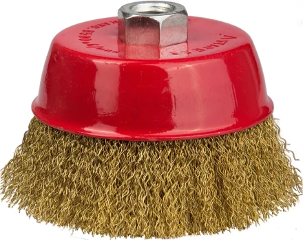 STAYER "PROFESSIONAL". Щетка чашечная для УШМ, витая стальная латунированная проволока 0,3мм, 75ммхМ14 35125-075_z01 купить в Надыме