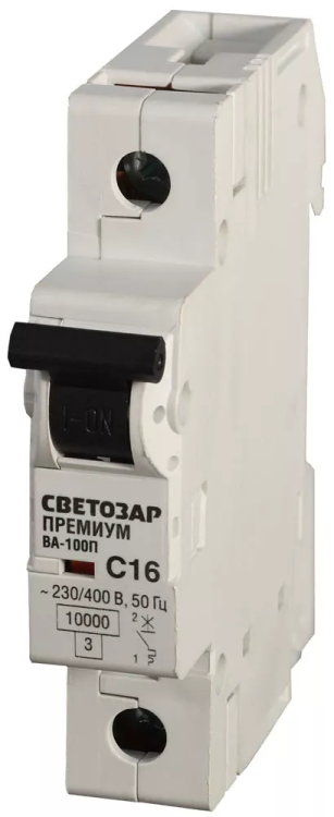 Выключатель автоматический СВЕТОЗАР "ПРЕМИУМ" 1-полюсный, 40 A, "C", откл. сп. 10 кА, 230 / 400 В SV-49031-40-C купить в Надыме