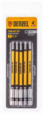 Бита T15x100 мм, 5 шт. Denzel 7711329 купить в Надыме