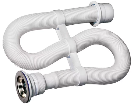 Сифон ЗУБР "МАСТЕР" гофрированный для моек и раковин, выпуск - нержавеющая чашка, 0,9м 51883-09 купить в Надыме