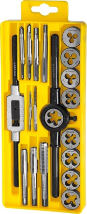 Набор метчиков и плашек STAYER "MASTER", метчикодержатель 1шт, плашкодержатель 1шт, метчики 9шт, плашки 9шт, 20 предметов 28012-H20 купить в Надыме