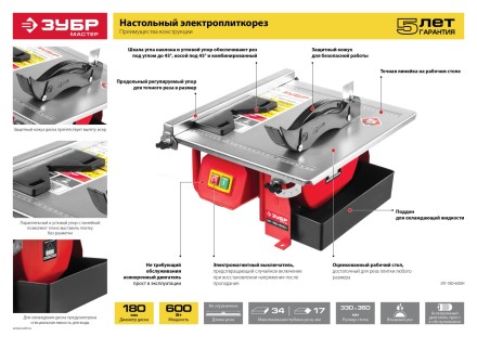 Электроплиткорез ЭП-180-600Н серия МАСТЕР купить в Надыме