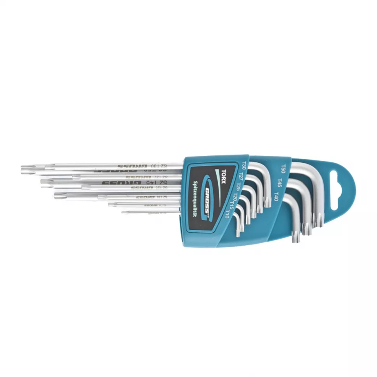Набор ключей имбусовых TORX-TT T10-T50 экстра-длинные S2 сатинированные 9 шт Gross 16408 купить в Надыме
