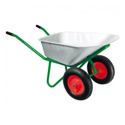 Тачка садово-строительная двухколесная усиленная грузоподъемность 320 кг объем 100 л Kronwerk 689235