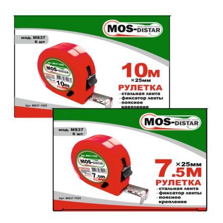 Рулетка измерительная MOS-DISTAR MS37-10025 купить в Надыме