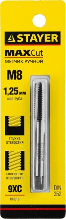 Метчик STAYER &quot;MASTER&quot; одинарный, для сквозных и глухих отверстий, сталь 9ХС, М8х1,25 28021-08-1.25 купить в Надыме