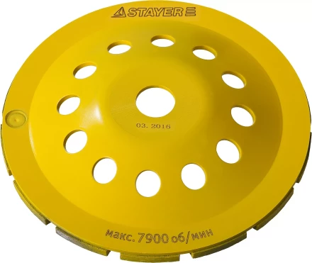 Чашка STAYER "PROFESSIONAL" алмазная сегментная двухрядная, высота 22,2мм, 180мм 33381-180 купить в Надыме