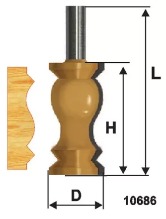Фреза по дереву кромочная фигурная 32х57 №3 твердосплав ц/хв 12 ЭНКОР 10686 купить в Надыме