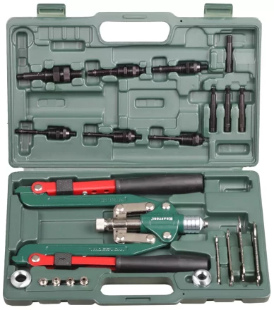 Заклепочник складной, KRAFTOOL "RS-77" 31182, резьбовые М4,М5,М6,М8,М10,М12, вытяжные d=2,4-6,4 мм и штифты М4,М5,М6,М8, из Al, стали, нерж стали 31182 купить в Надыме