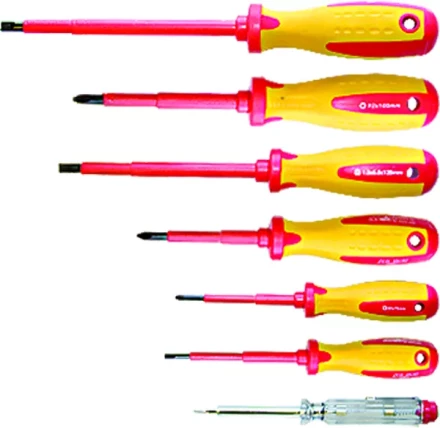 Набор отверток диэлект.до 1000В проб.эл. - до 250В двухкомп.рукоятки (7шт.) MATRIX PROFESSIONAL 13355 купить в Надыме