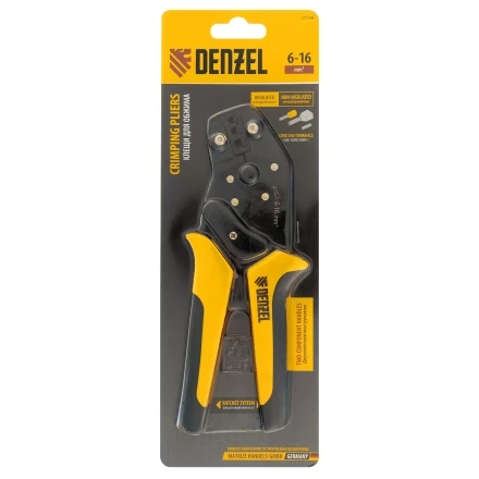 Клещи для обжима наконечников штыревых НШВ, НШВИ, НШВИ-2, 6-16 мм2 Denzel 17744 купить в Надыме