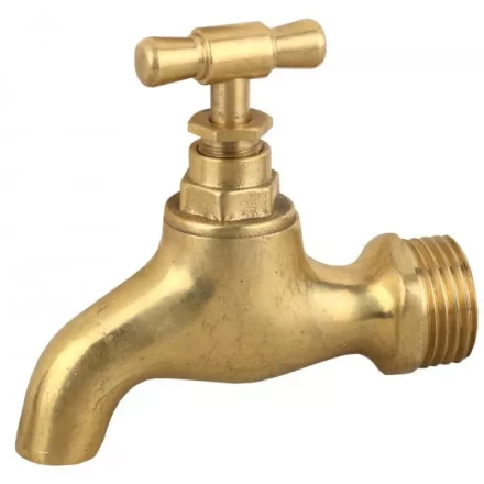 Кран ЗУБР сливной водоразборный, латунный, 1/2" 51218-1/2 купить в Надыме
