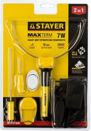 Прибор STAYER MASTER MAXtermo для художественной резки пенопласта, пластика, 3 насадки, 7Вт 45257-H3 купить в Надыме