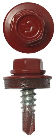 Саморезы ЗУБР "ПРОФЕССИОНАЛ" окраш., RAL 3003 рубин.-красн., для крепл. кров. матер. к металл. констр. , 5.5x19мм, 2500шт 4-300310-55-019-3003 купить в Надыме