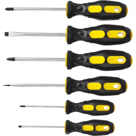 Набор STAYER "MASTER": Отвертки слесарные, двухкомпонентная рукоятка, магнитный наконечник, 6шт 2513-H6_z01 купить в Надыме