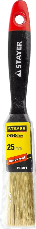 Кисть плоская STAYER "UNIVERSAL-PROFI", светлая натуральная щетина, деревянная ручка, 25мм 0104-025 купить в Надыме