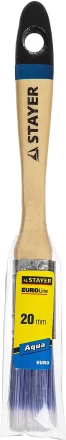 Кисть плоская STAYER "EURO", "AQUA" для воднодисперсионных и акриловых ЛКМ, искусств щетина, деревян ручка, 3/4"/20мм 01062-020 купить в Надыме