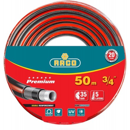 Шланг RACO &quot;PREMIUM&quot; поливочный, 40атм., армированный, 3-х слойный, 3/4&quot;х50м 40300-3/4-50 купить в Надыме