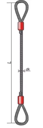 Строп канатный петлевой СКП 10 т  L=6 м опрессовка купить в Надыме